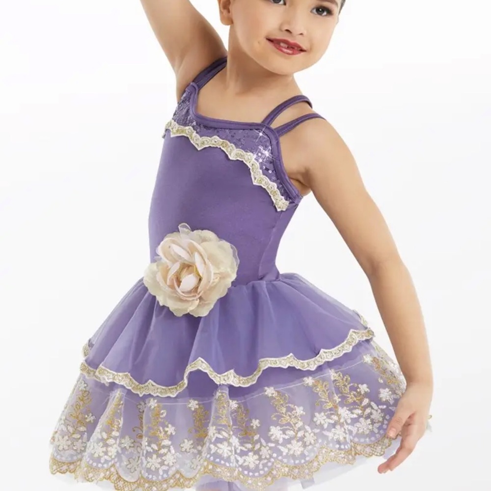 Weissman Childs Purple and Gold Tutu Dance Costume